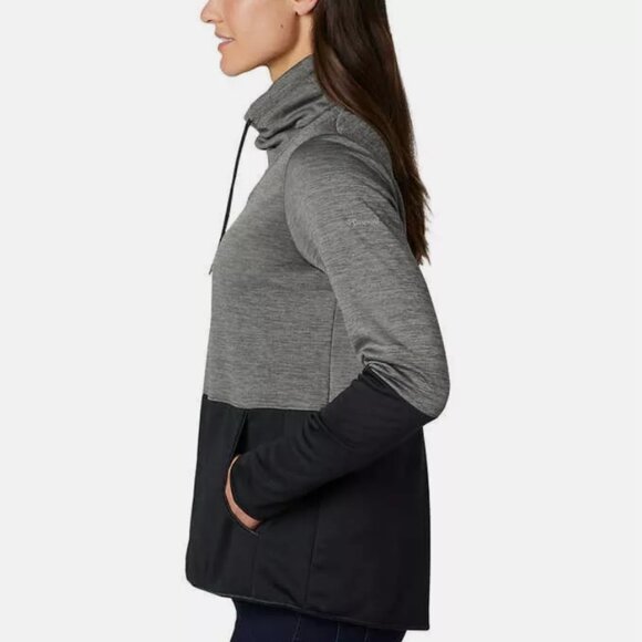 Columbia Funnel Neck Pullover Sweatshirt Womens Size XXL 2XL Black Gray Hiking - Picture 2 of 12